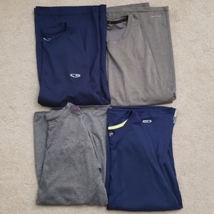 (4) Men's active wear quick dry tee shirts